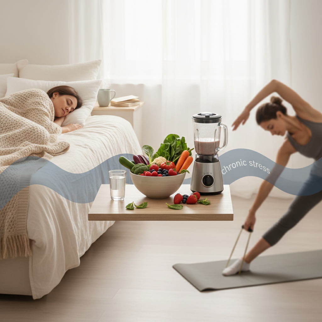 Sommeil, alimentation et exercice peuvent tous aider à amortir le coût sanitaire du stress chronique — mais les preuves fournies ne montrent pas que certains comptent plus que d’autres